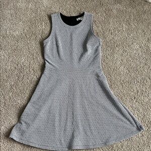 LOFT Black and White Geometric Dress